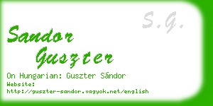 sandor guszter business card